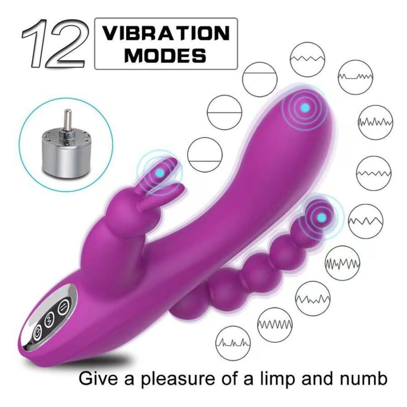 Three-in-one Anus G-Spot Rabbit Vibrator