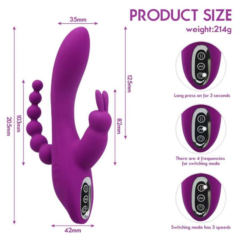 Three-in-one Anus G-Spot Rabbit Vibrator
