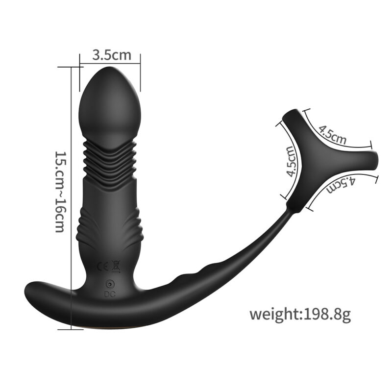 Three-ring telescopic prostate anal plug vibration massager