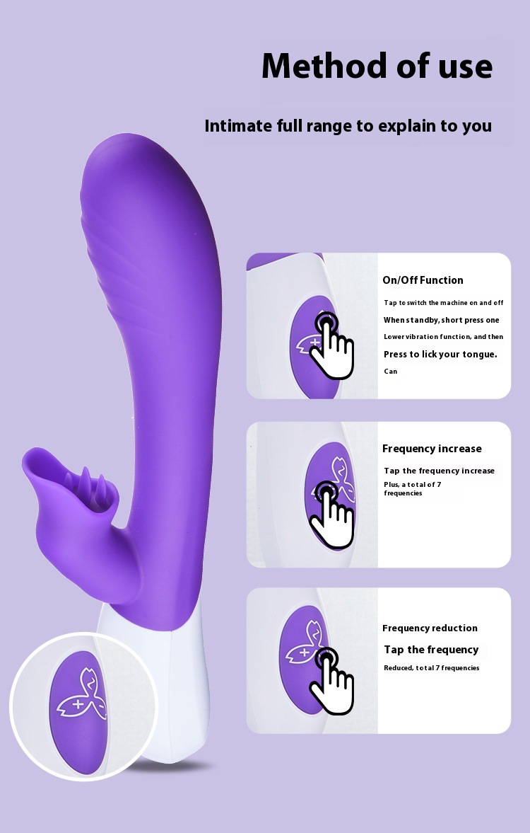 Tongue licking G-Spot and Clitoral Suction Stimulator
