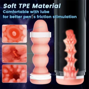 Big Cup Automatic Telescopic Penis Stimulation Pocket Pussy Stroker Masturbation Cup