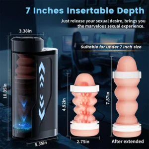 Big Cup Automatic Telescopic Penis Stimulation Pocket Pussy Stroker Masturbation Cup