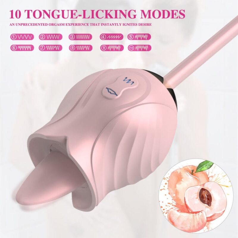 New Rose Toy Warming G-spot Tongue Licking Vibrator
