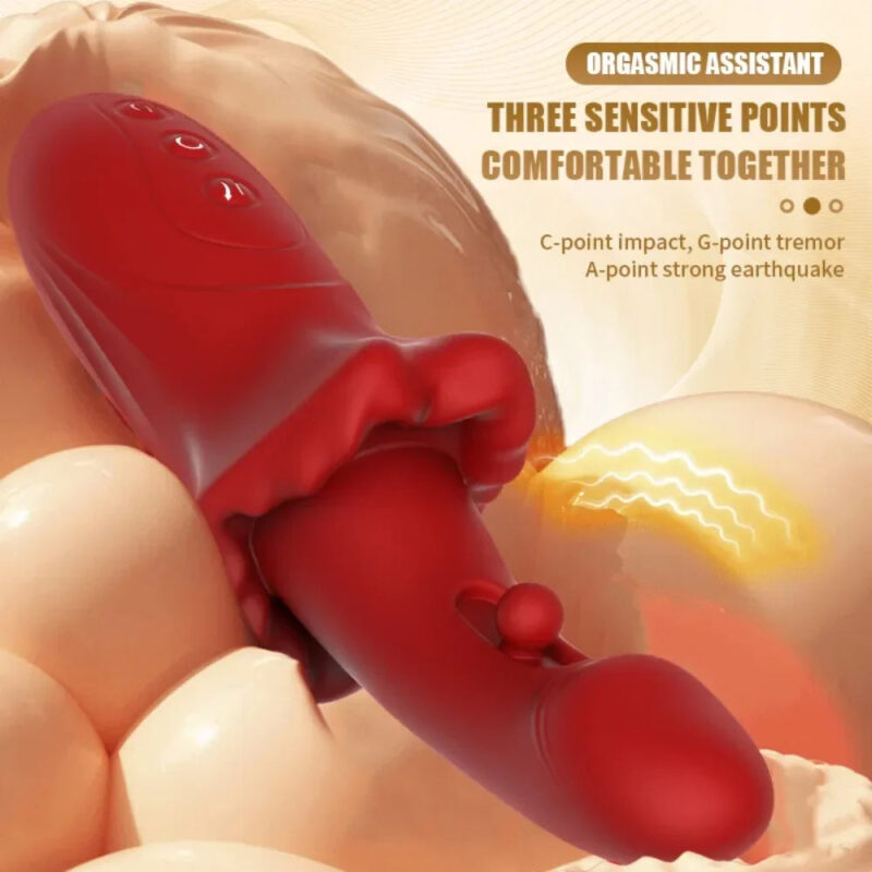 2 In 1 Realistic Lip Slipping G Spot Vibrator
