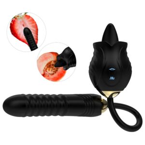 New Rose Toy Warming G-spot Tongue Licking Vibrator